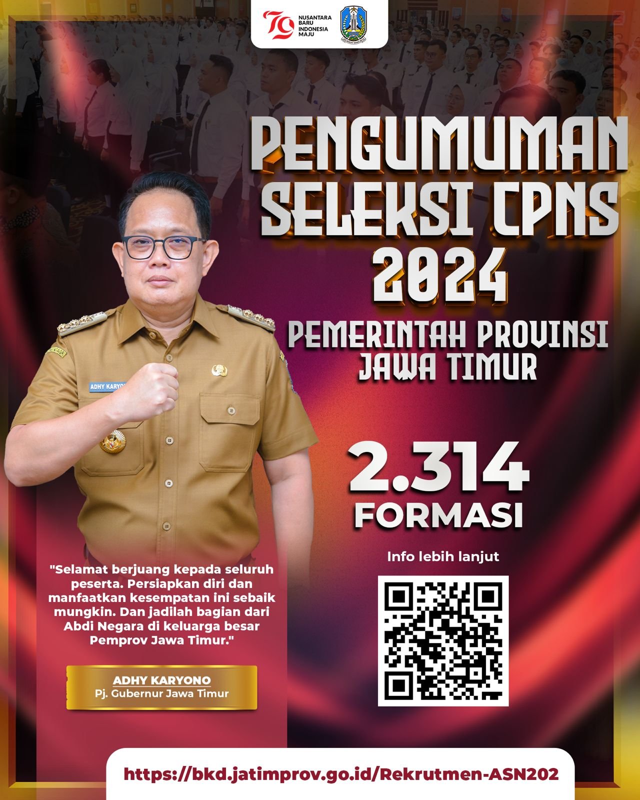 Pemprov Jatim Buka Seleksi CPNS 2.314 Formasi, Terbesar Sepanjang Sejarah