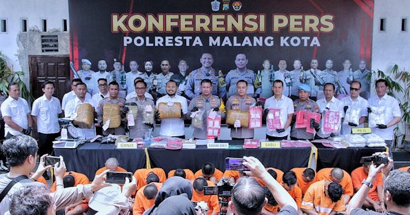 Operasi Tumpas Narkoba Semeru 2024, Polresta Malang Kota Amankan Tersangka Jaringan Pengedar Ganja