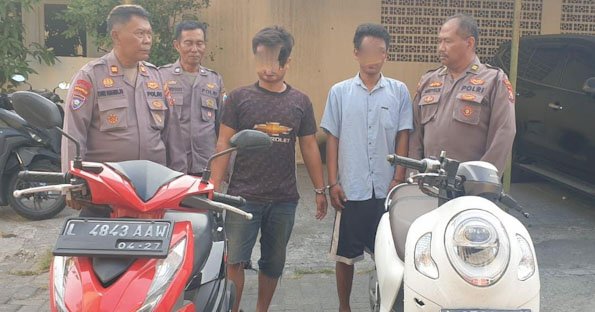 Polisi Amankan 2 Tersangka Pencurian Sepeda Motor TKP Bulak Banteng Lor