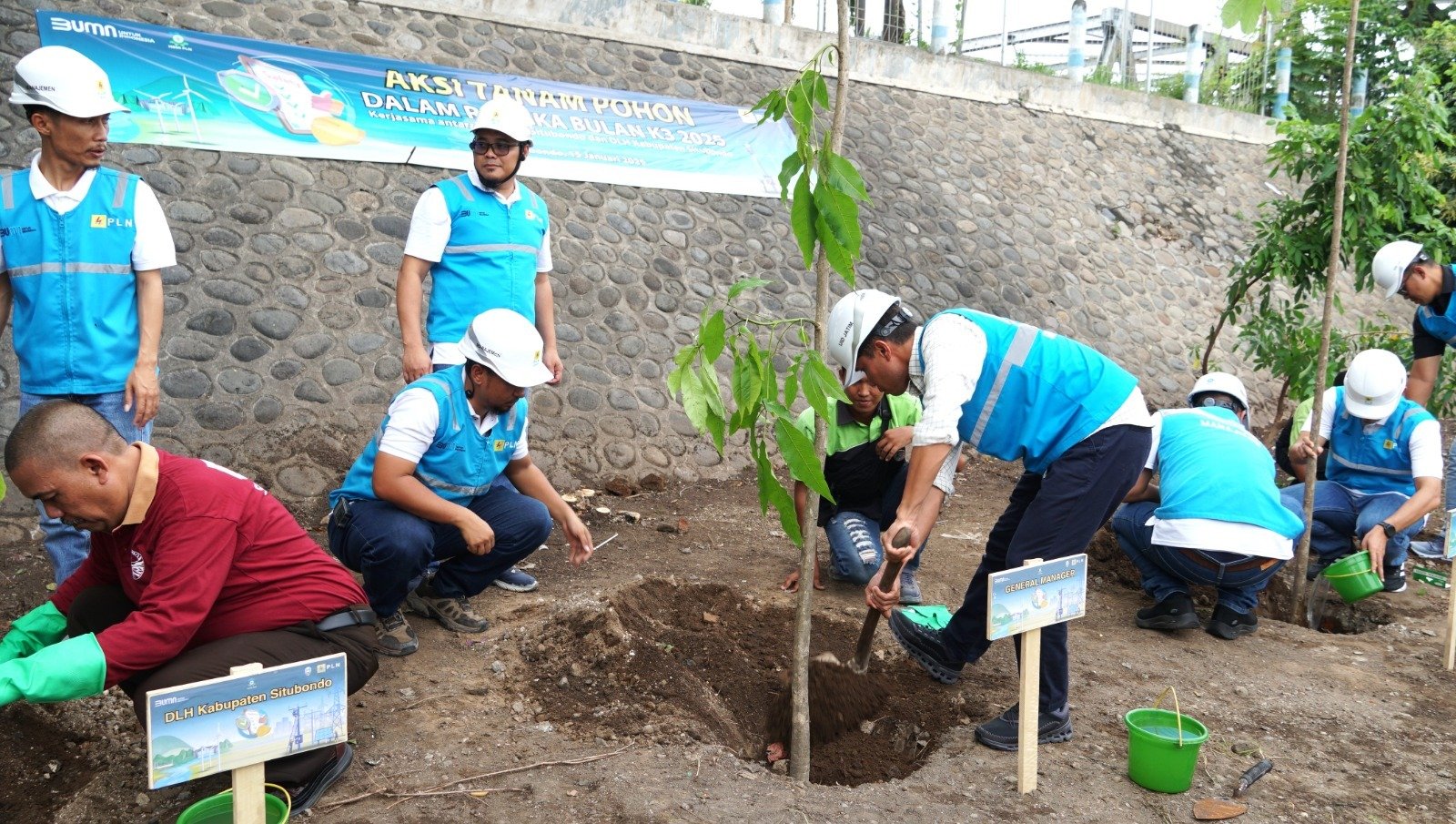Peringati Bulan K3 Nasional, PLN Gelar Aksi Tanam Pohon di Berbagai Wilayah Jawa Timur