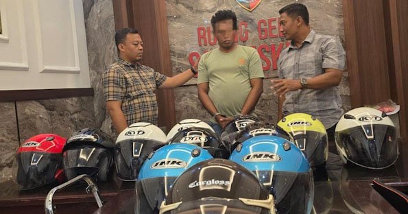 Polres Situbondo Amankan Residivis Pencurian Helm dan Sita Puluhan Barang Bukti