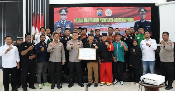 Harkamtibmas Polresta Banyuwangi Fasilitasi Deklarasi Damai Perguruan Pencak Silat di Bumi Blambangan