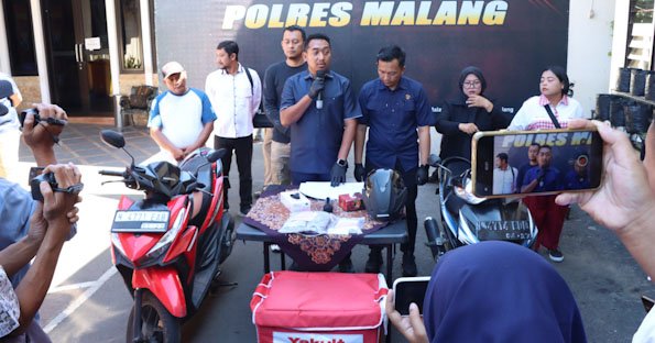 Polres Malang Gercep Amankan Tersangka Pencuri Motor Kurir Yakult yang Viral di Medsos
