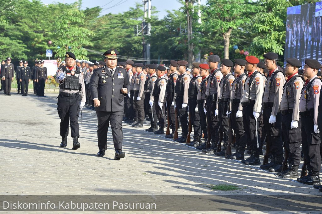 Hari Bhayangkara ke 79, Polres Pasuruan Gelar Upacara di Halaman Kantor Bupati Pasuruan