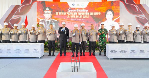 Hadiri Groundbreaking 29 SPPG Polda Sumut dan Jajaran, Kapolri Komitmen Dukung Program MBG