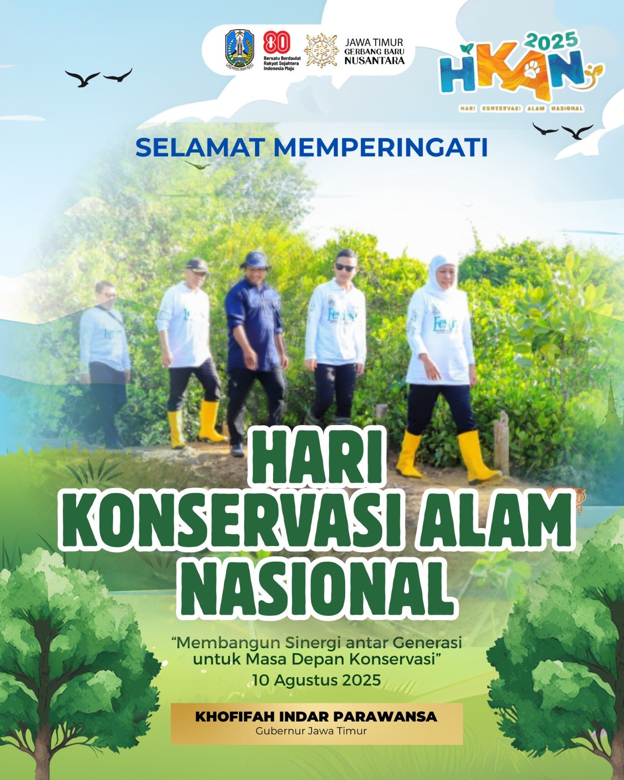 Peringati Hari Konservasi Alam Nasional 2025, Gubernur Khofifah: Kolaborasi Lintas Generasi Jadi Kunci