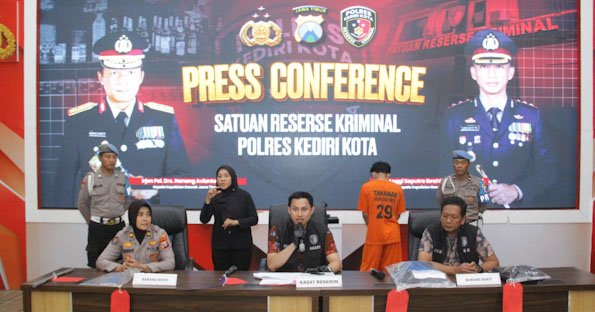 Polres Kediri Kota Amankan Lima Tersangka Pengeroyokan