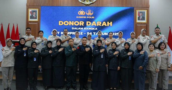 Kabid Kesjas Korbrimob Polri Pimpin Kegiatan Donor Darah Peringati HUT Ke-54 KORPRI Polri Tahun 2025