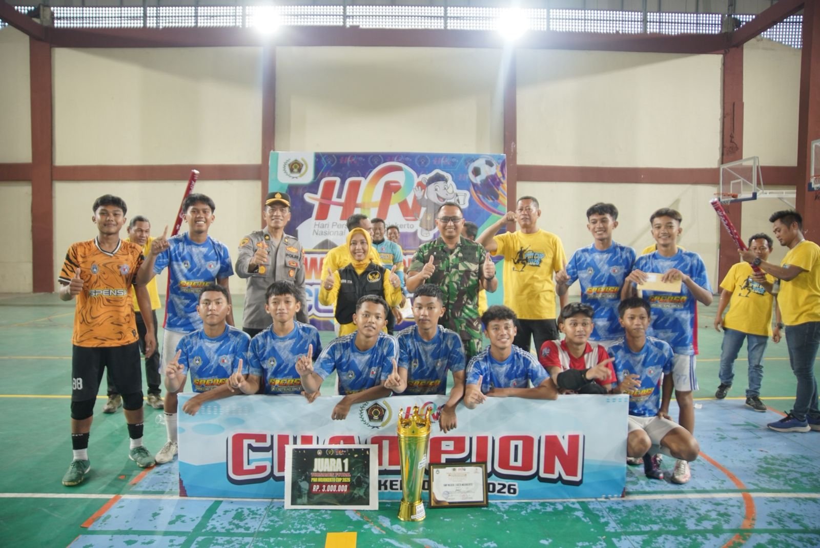 Sekolah Kota Mojokerto Sapubersih Gelar Juara Turnament Futsal PWI Mojokerto Cup 2026
