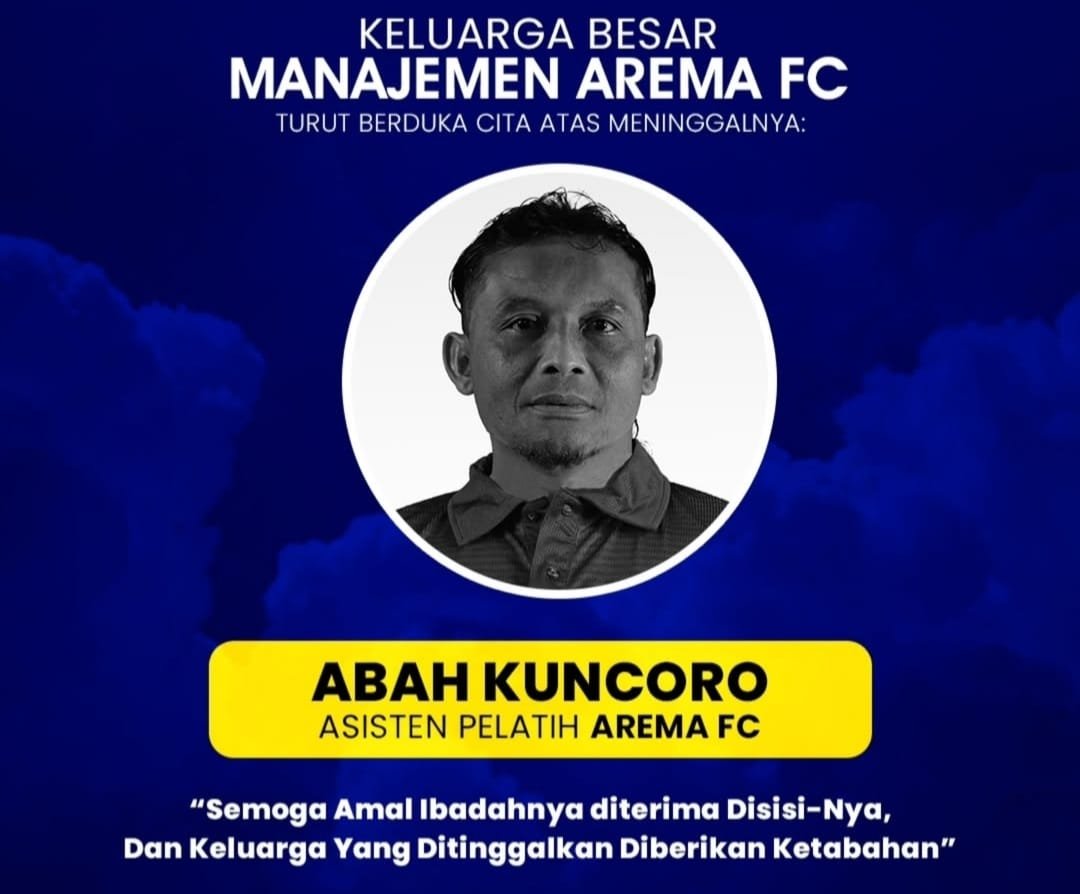 Asisten Arema Kuncoro Berpulang Dalam Laga Charity 100 Tahun Stadion Gajayana