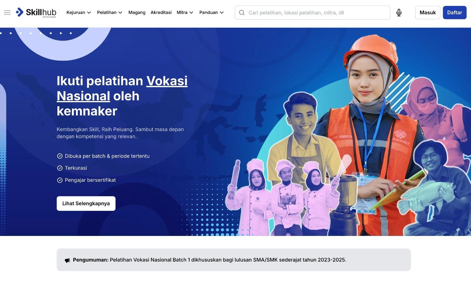 Pelatihan Vokasi Nasional 2026 Dibuka, Pemerintah Siapkan 70 Ribu Kuota Gratis Siap Kerja dan Wirausaha