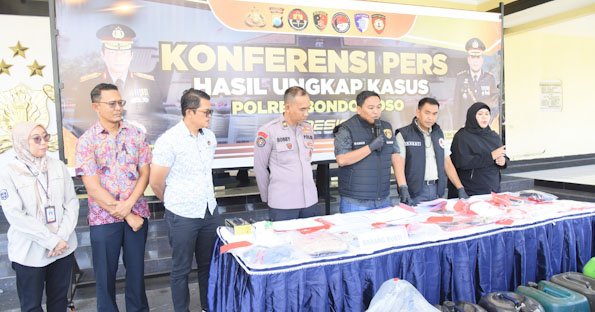 Polres Bondowoso Amankan Dua Tersangka Penimbun 1 Ton BBM Bersubsidi