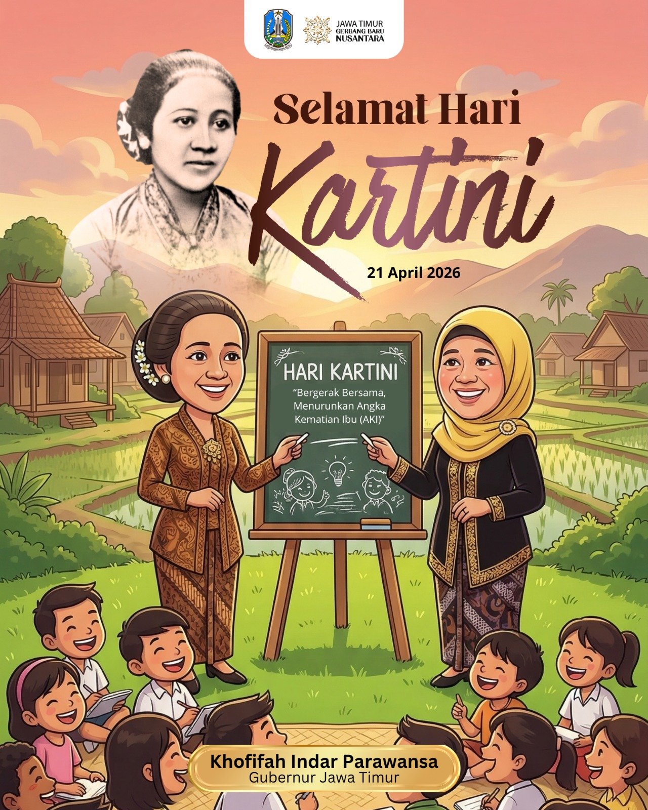 Hari Kartini 2026: Khofifah Ajak Gerakan Bersama Tekan Angka Kematian Ibu