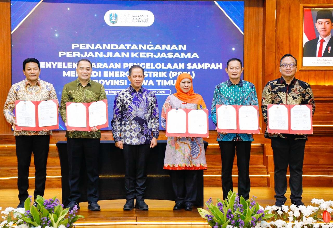 Genjot Energi Listrik dari Sampah, Khofifah Gandeng Tujuh Kepala Daerah Teken PKS PSEL