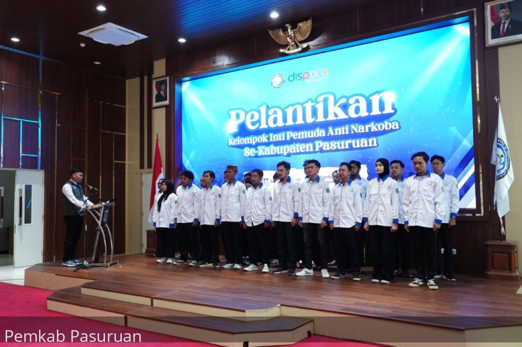 KOPAN Kabupaten Pasuruan Dilantik. Mas Rusdi Ajak Pemuda Jadi Garda Terdepan Tanggulangi Narkoba
