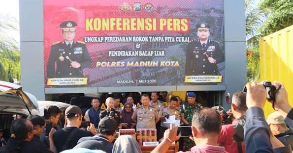 Polres Madiun Kota Gagalkan Pengiriman 3,1 juta Batang Rokok Ilegal Lintas Provinsi