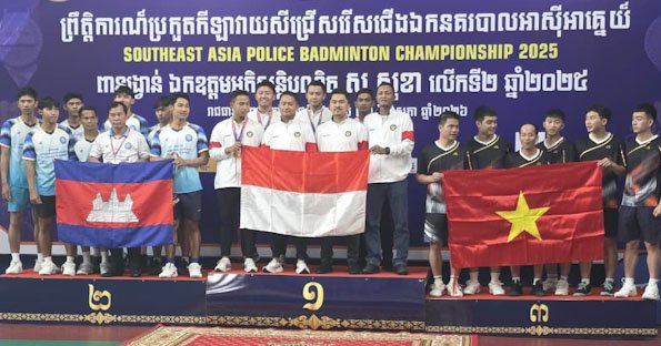 Tim Bulutangkis Polri Raih 4 Medali Emas dan 2 Perak SEA Police Badminton Championship 2026 di Kamboja