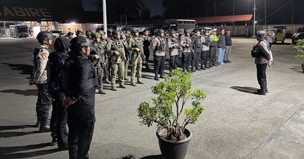 Patroli Gabungan dan Razia Malam di Nabire, Satgas Ops Damai Cartenz 2026 Amankan Senjata Tajam
