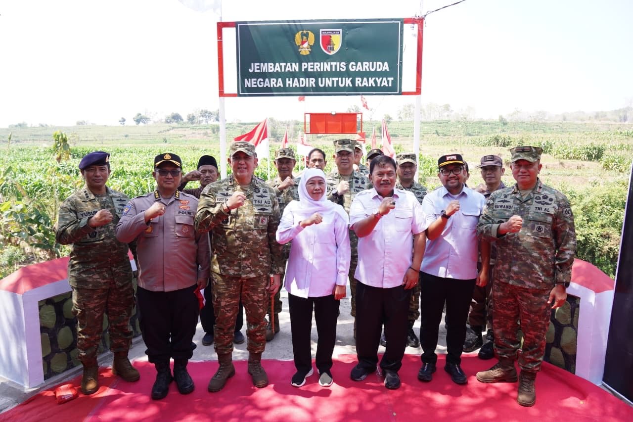 Buka Isolasi dan Dorong Ekonomi Perdesaan, Pangdam V/Brawijaya Resmikan Jembatan Garuda di Nganjuk